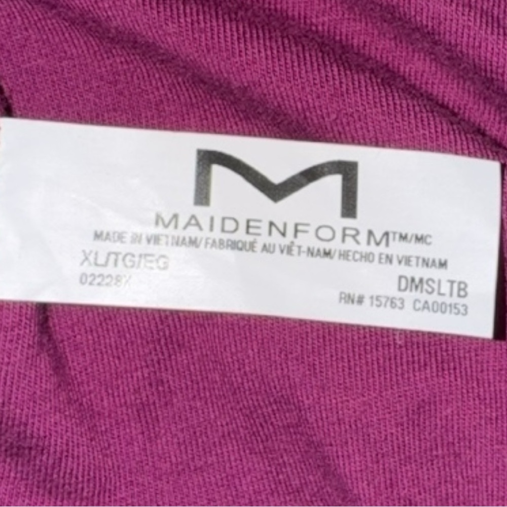 Maidenform Bralette NWT Magenta Triangle Stretch Lace Wirefree Pullover Size XL🍭 - Picture 10 of 16
